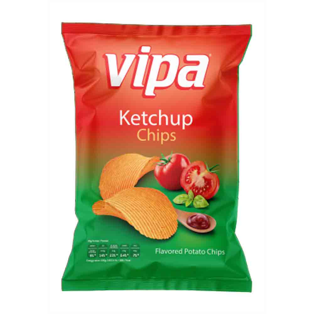 KETCHUP CHIPS VIPA 140G Snacksbolaget